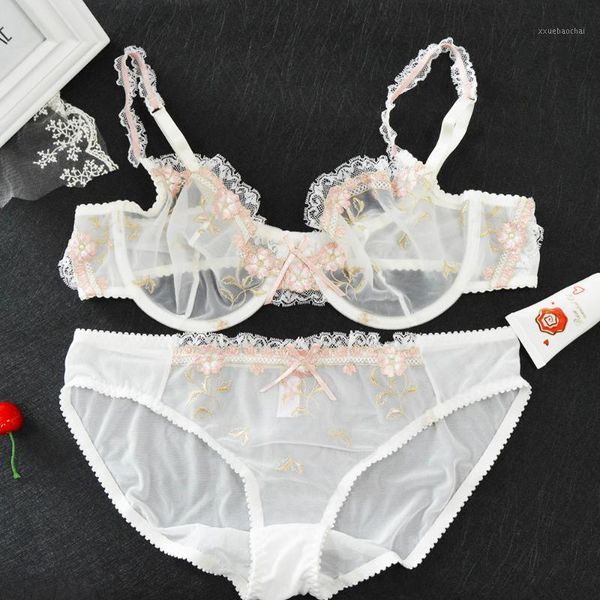 

new women bra panty sales separated sets floral lace embroidery transparent ultra thin 70 75 80 85 90 95 100 a b c d e f1, Red;black