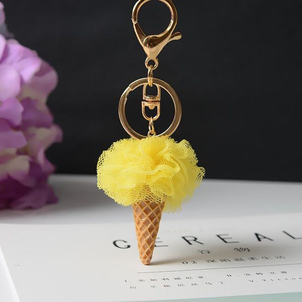 

fashion style selling ice shape with flower ball key chain pendant for women bag jewelry accessories eh773 h wmtasp