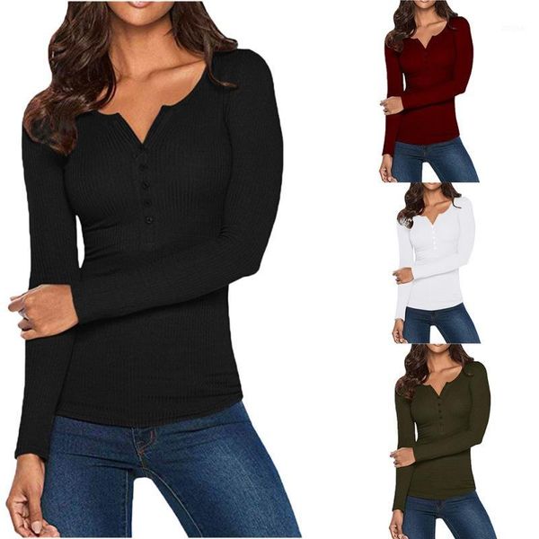 

fall long sleeve sweaters women sweater 2020 autumn ribbed v-neck tee shirt slim women sweater classic shirts*1, White;black
