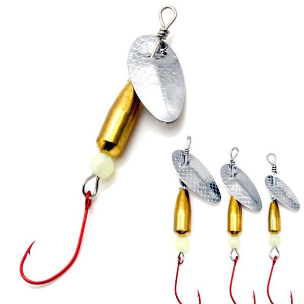 

gobygo 2pcs 2.2g 3.8g 5.8g fishing lures artificial bait metal with single hook carp fishing rotation spoon sequins spin qylxzh