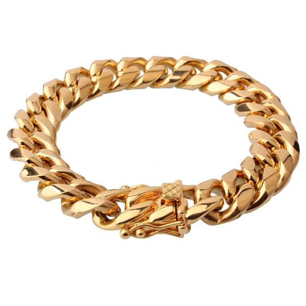 

designer high quatity titanium steel men's gold chain bracelet luxury jewelry link bangle fashion classic stainless women silver charm, Black