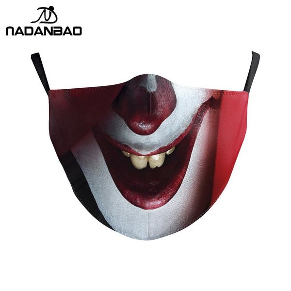

nadanbao halloween funny joker face print masks kids washable fabric masks women face cover reusable fashion outside mask bbygoc