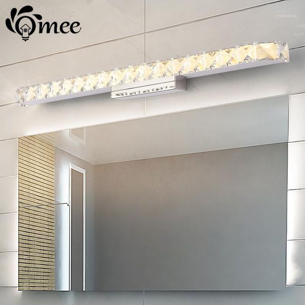 Lâmpada de parede Modern LED espelho de cristal iluminação de estilo industrial vaidade do banheiro quarto maquiagem aço inoxidável clara1