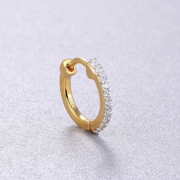 

cmajor sterling silver fine jewelry s925 silver plated 18k gold with 3a zircon fashion gold color hoop earrings for women1, Golden;silver