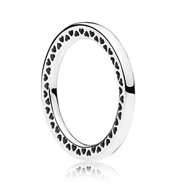 

new brand 925 sterling silver classic circle heart hollow ring for women wedding rings fashion jewelry ing, Slivery;golden