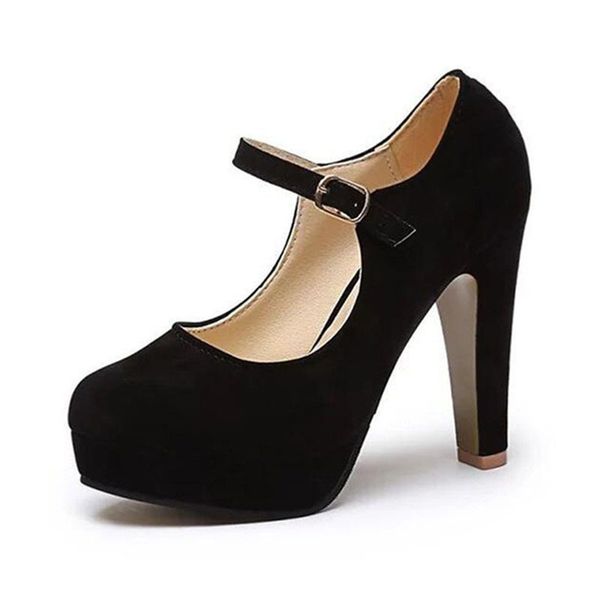 

2020 shoes woman 12cm pumps suede women 's shoes summer the new high heels rounded suede comfortable work shoes y200702, Black