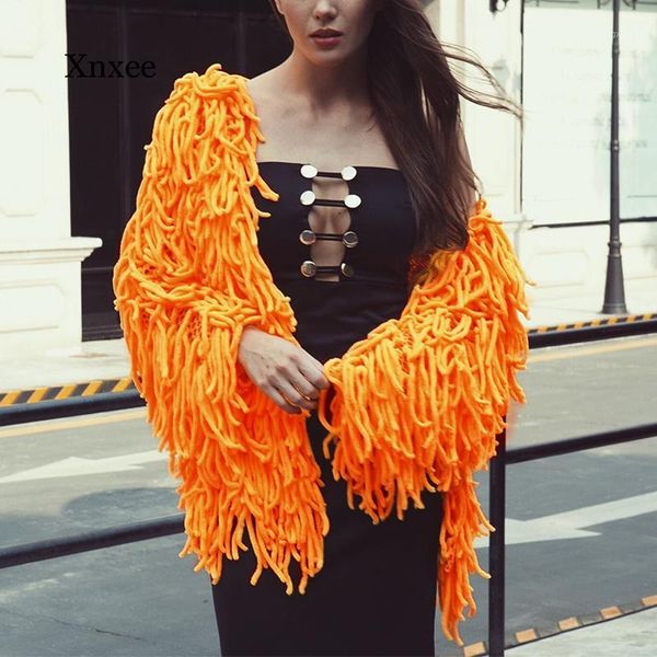 

warm knitting shaggy jacket coat women sweater soft black female overcoat autumn winter hairy faux fur coat cardigan blue orange1