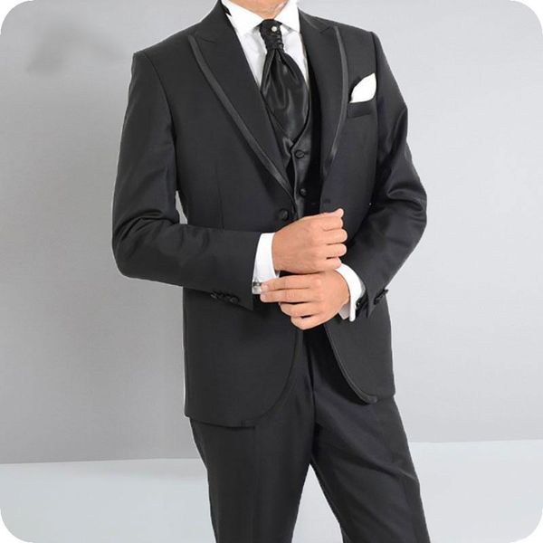 

men's suits & blazers italian style custom made black men for wedding groom tuxedos slim fit man 3piece jacket pants vest ternos, White;black