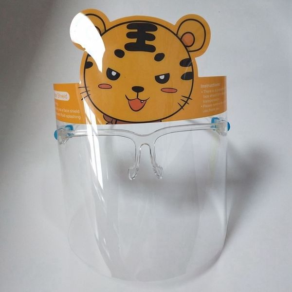 

transparent shield kids full cover oil-splash anti-fog with glass frame plastic reusable protective face mask faceshields hha1472