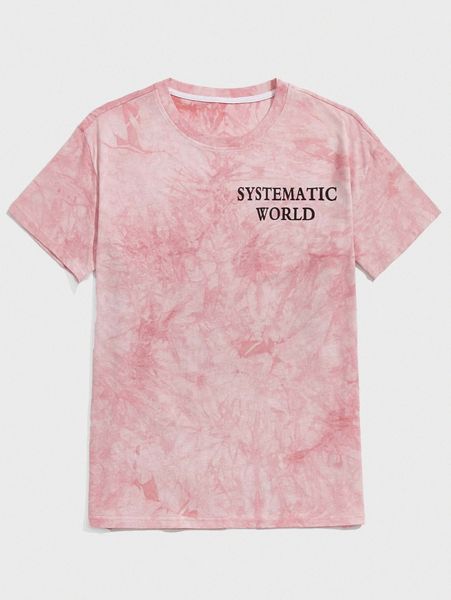 

romwe guys tie dye letter graphic tee f4qr#, White;black
