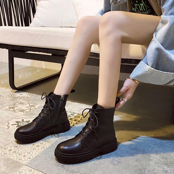 

lolita boots shoes booties ladies winter footwear round toe zipper luxury designer autumn black rock 2020 med rubber