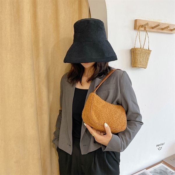 

2020 autumn winter fashion new female square tote bag quality woolen women's designer handbag ladies underarm shoulder bags
