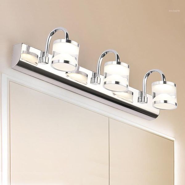 

6w/9w/12w led wall mount light makeup mirror front lamp fixture stainless steel bedroom silver shell natural white 4000k1