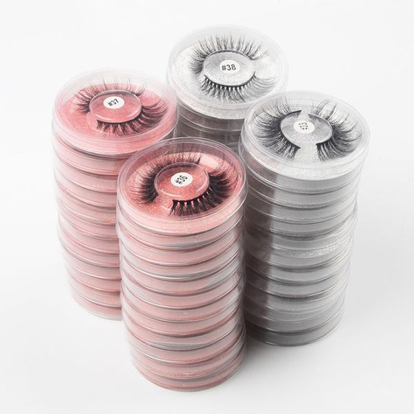 

round box pink/silver mink eyelashes natural long makeup dramatic false eyelashes in bulk thick fake lashes