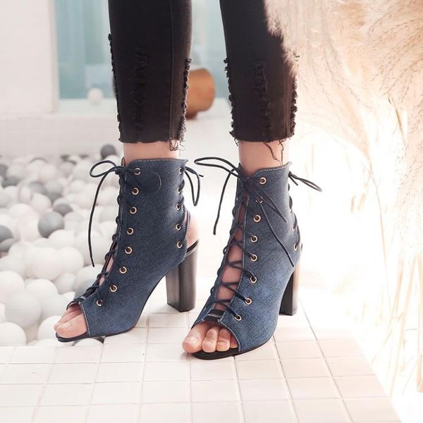 

oversized ladies high heels women shoes woman pumps strapon fishmouth shoes with thick heels, Black