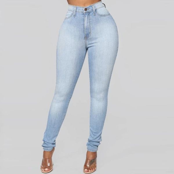 

plus size women's skinny hole ripped jeans new fashion women pants boyfriend denim biker jeans female pencil pants softener#g30, Blue
