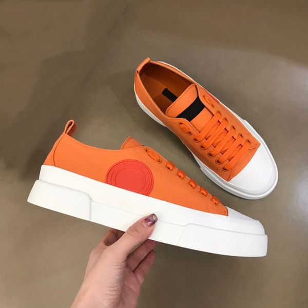 

man hand painted two tone canvas sneaker designers tennis shoes mens leisure trainer multicolor white orange flat laces rubber sole party fa, Black