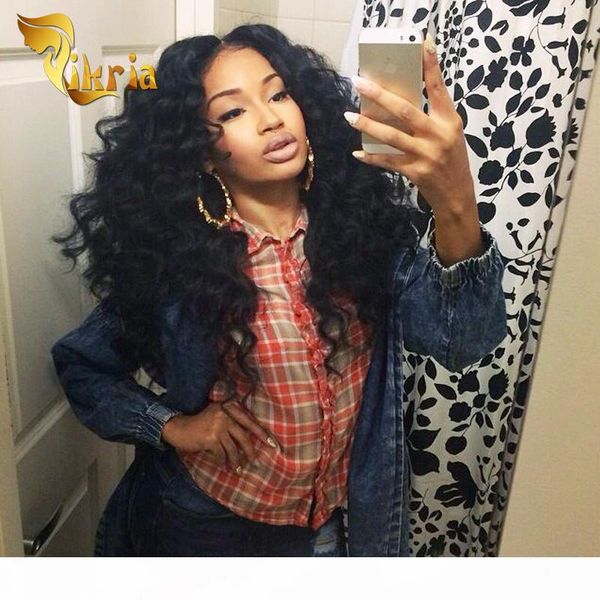 

brazilian indian peruvian malaysian remy loose wave hair natural color full lace human hair wigs 130 density pre plucked lace frontal wig, Black;brown