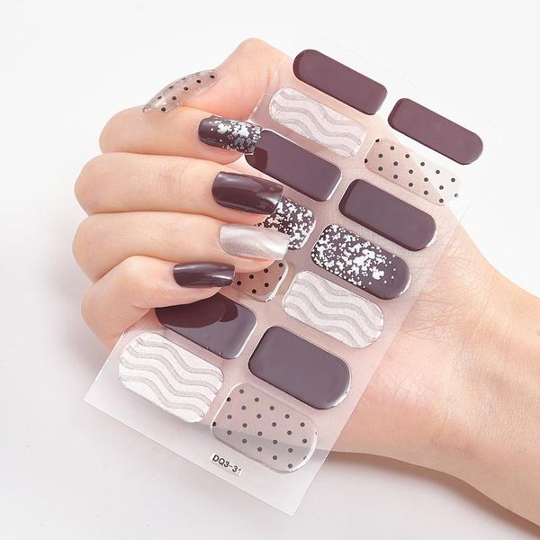 

stickers & decals four sorts 0f nail fashion polish self adhesive manicure decoracion strips sticker set accesoires, Black