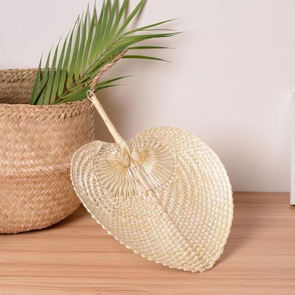 

party favor 1pcs fashion creative peach-shaped bamboo fan hand decoration weaving cooling diy manual summer heart-sh p8e2