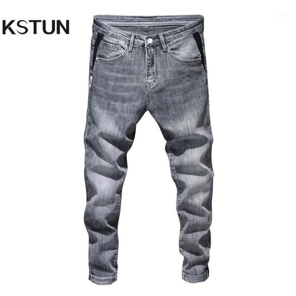 

mens skinny jeans pants gray light blue stretch jeans men brand quality fashion casual denim pants men's clothing long trousers1