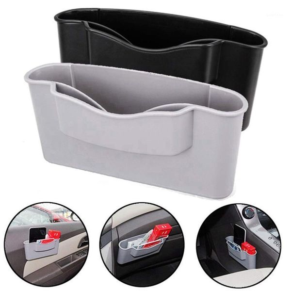 

black/grey car door / seat storage box pocket organizergarbage trash can phone holder for small objects stowing tidying1