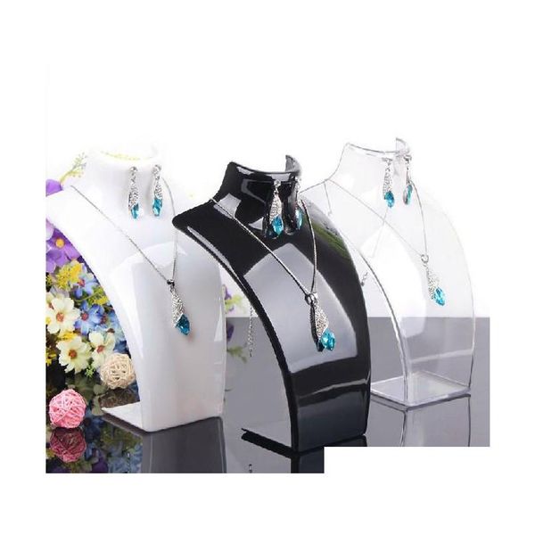 

earring necklace jewelry set neck model resin acrylic jewelry display stand mannequin plastic pendant holder rack 8uv4y, Slivery;golden