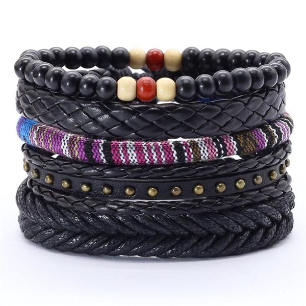 

5 шт набор ручной weave charm wrap мужчины браслет femme homme мужской украшения pulseras бусы кожаные браслеты для женщин bangles sqcvol, Golden;silver