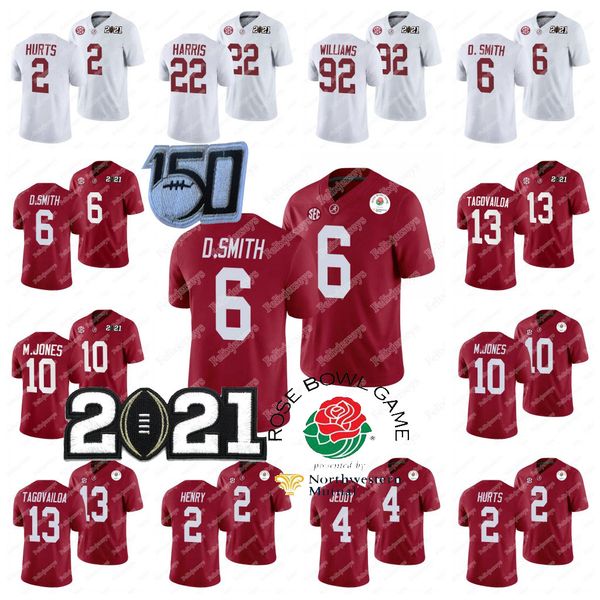 Alabama Crimson Tide 2021 Ulusal Şampiyonlar Jersey Devonta Smith M.Jones Tua Tagovailoa Quinnen Williams Najee Harris Jalen Hurts Jeudy