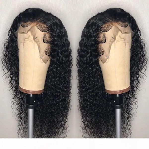 

4x4 lace front human hair wigs curly for black women glueless virgin peruvian pre plucked 4x4 closure lace wig with bleached knots, Black;brown