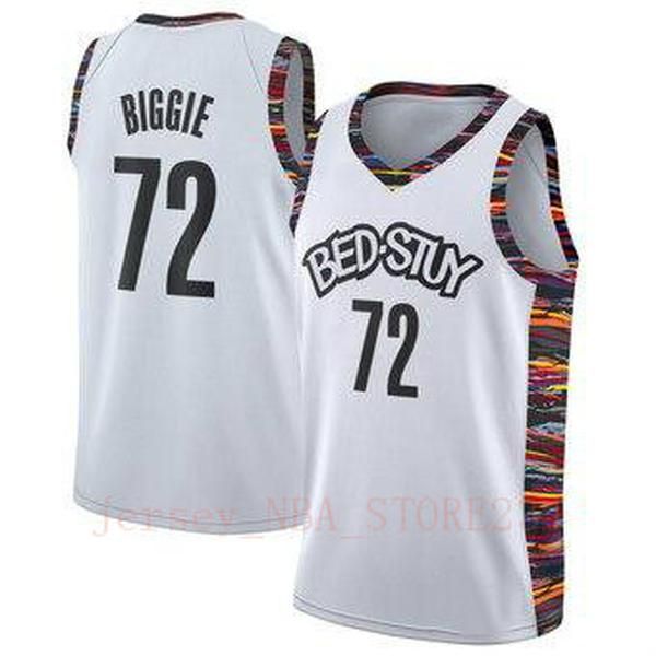 

2020 men brooklyn nets white 2019/20 72 biggie swingman basketball jersey - city version ing, Black;red