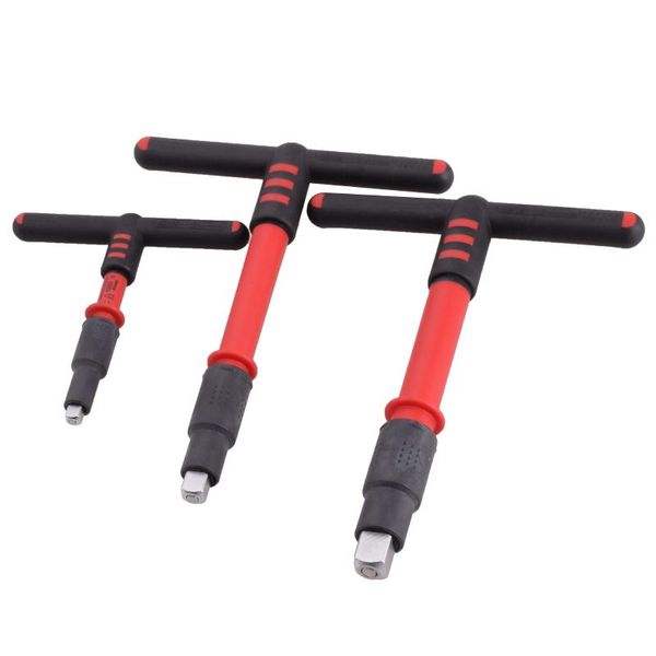 

1000v insulated t-handle wrench 1/4 3/8 1/2dr socket ratchet wrench repair tools spanner insulating vde electrician tools