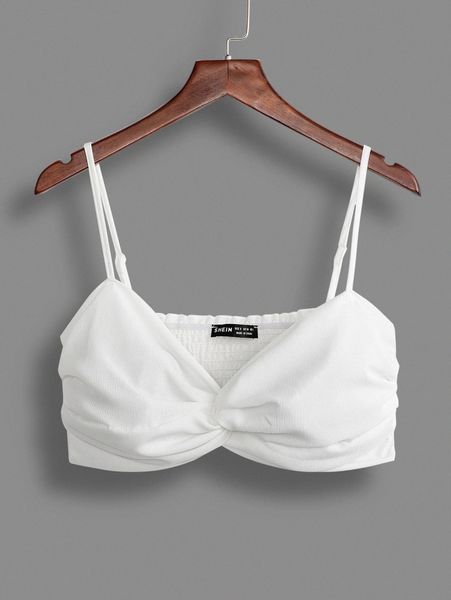 

ruched bust crop cami h2lz#, White