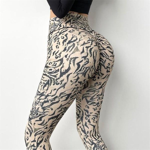 

yoga outfits 2021 pattern printing pants female high waist lift hip sports running fitness leggings elastic tights, White;red