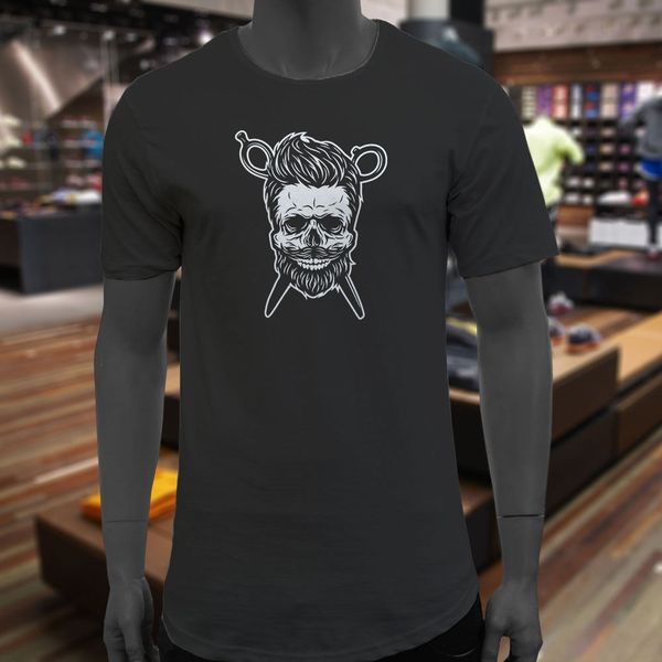 

fashion selling barber scissors skull beard haircut old school mens black extended long design your own hooded sweatshirt hoodie men t shirt