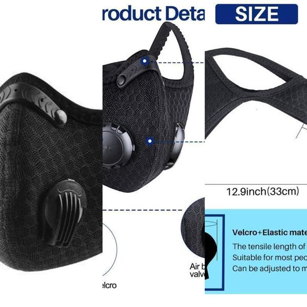 

cycling filter protective mask with activated carbon pm2.5 anti-pollution sport running trainin 1yga 4q26y