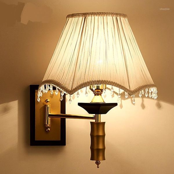

wall lamp bedside bedroom living room european style wall simple fashion creative rocker arm with switch solid wood lu7313481