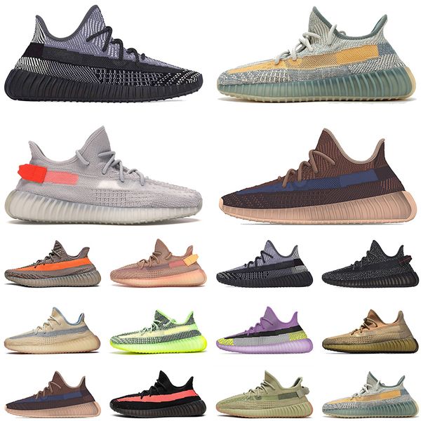 

2020 kanye west shoes for mens womens flat running designer sneakers static black reflective earth desert sage tail light brand trainers, White;red
