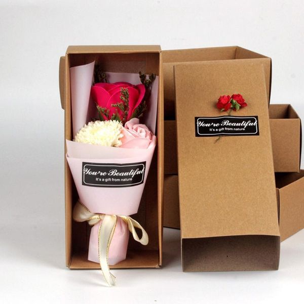 

decorative flowers & wreaths romantic artificial carnation soap flower box scented bath body petal rose gift box1