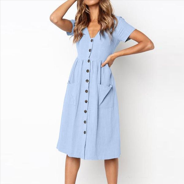 

платье женское летнее платье халат ede femme 2021 plage пляж сплошные кнопки vestidos платья 2021, Black;gray