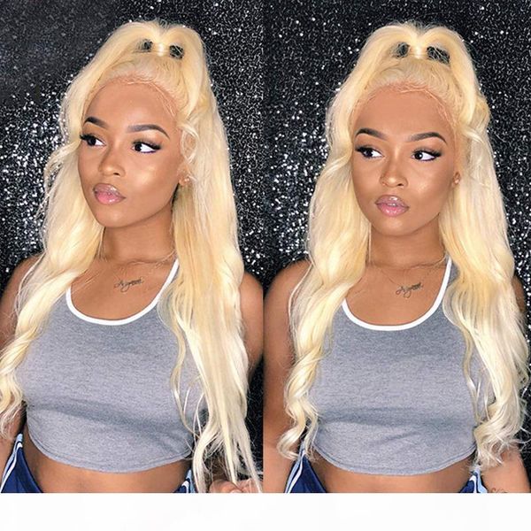 

popular 613 blonde brazilian body wave lace front human hair wigs full lace wigs pre plucked natural hairline with baby hair for women, Black;brown