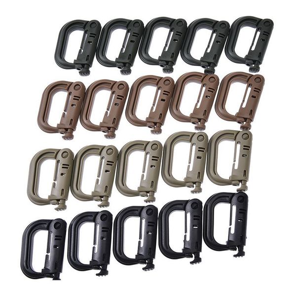 

5 pcs carabiners & quickdraws d locking ring plastic clip snap type ring buckle packpack fast buckle outdoor climbi qylfyi