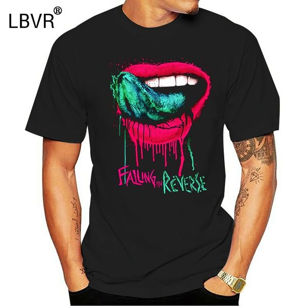 

падение в обратных lips mens black top футболка tour tee футболка смешной печати, мужчины короткие рукава с коротким рукавом спорта толстовк