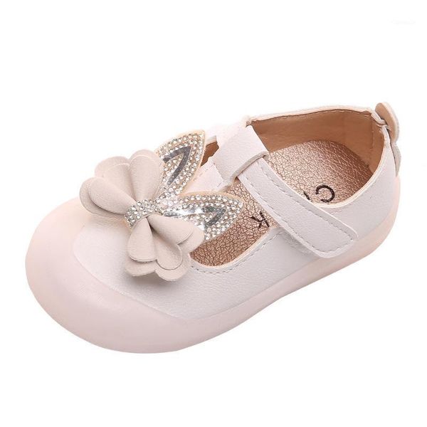

flat shoes spring girls baby toddler soft sole leather children' princess bowtie crystal flats 15-251, Black;grey