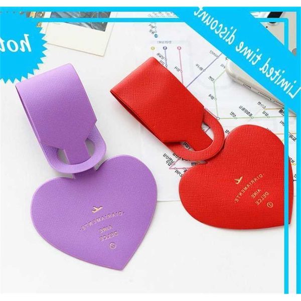 

20pcs aire heart name simple luggage airplane tags consignment baggage tag travel bag accessories, Black