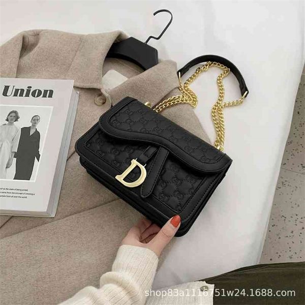 

factory store shop 2022 autumn winter new high texture korean embossed small square bag single shoulder messenger chain women's