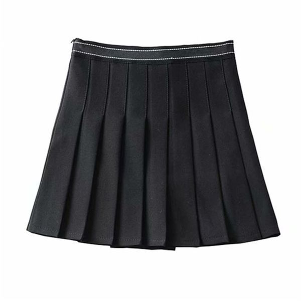 

new dark 2021 goth plied mini skirt winter woman clothes vintage 013l f2og, Black