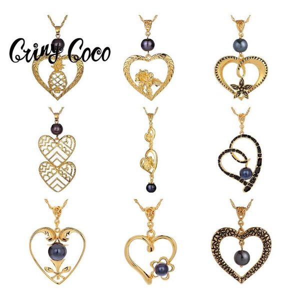 

chains cring coco hawaiian heart pendant necklace for women 2021 original design gold plated pearl chain geometric necklaces wholesale, Silver