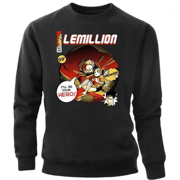 

my hero academia million hoodies sweatshirts men pullovers streetwears jumper tracksuit printed hoody tracksuits crewneck 1, Black
