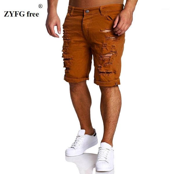 

men's shorts 2017 fashion summer calf-length hole shorts cotton casual mens popular style knee length slim regular1, White;black